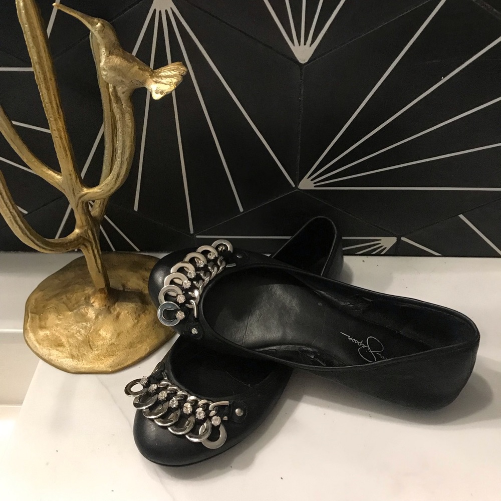 (Jessica Simpson) Silver Embellished Ballet Flats